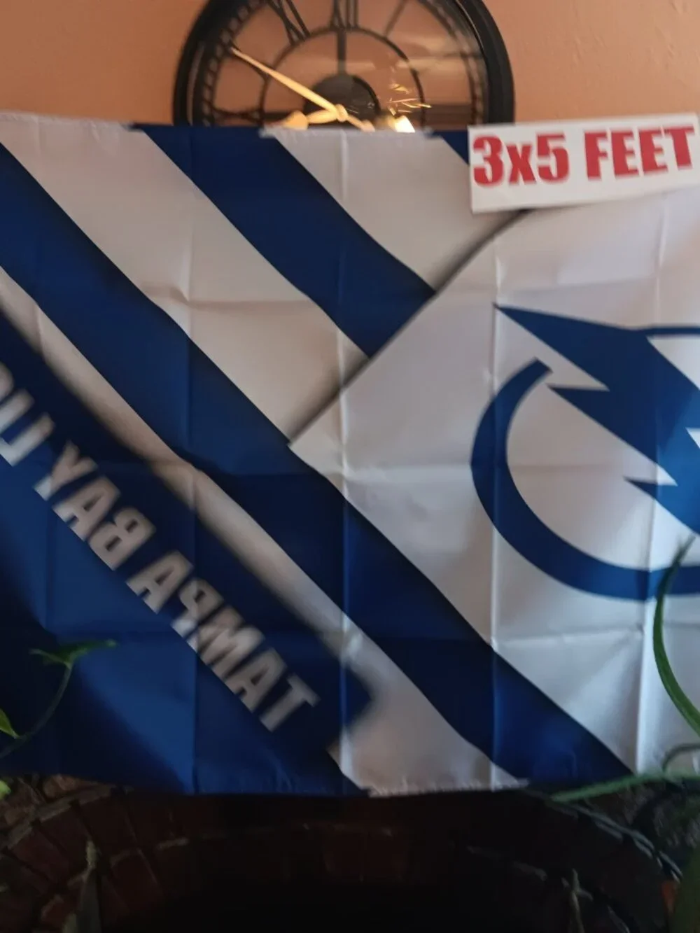 Tampa Bay Lightning Diagonal NHL 3X5 Feet Flag Banner Pole or Wall Decor